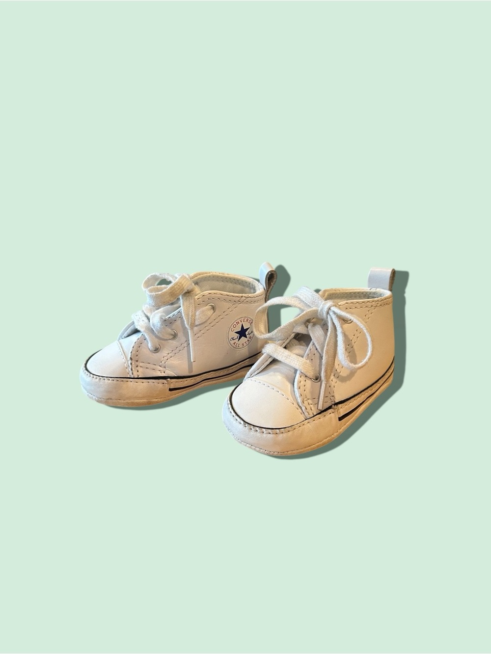 Converse White Baby High-Top Sneakers Size 2